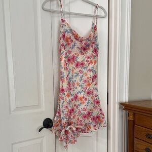 Jessica Simpson Floral Slip Dress in Cream with Pink, Orange & Blue Flowers